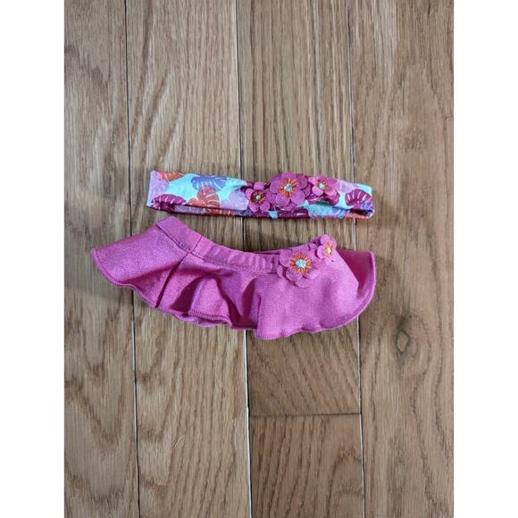American Girl Bitty Baby Paradise Palms Pink Bikini Bottoms+ Head Band - Picture 1 of 2